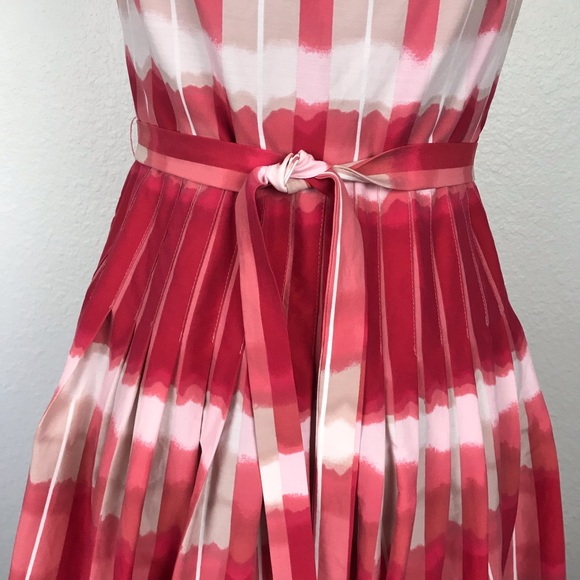 BCBG Max Azria Pleated Belted Fit Flare Dress - Picture 3 of 8